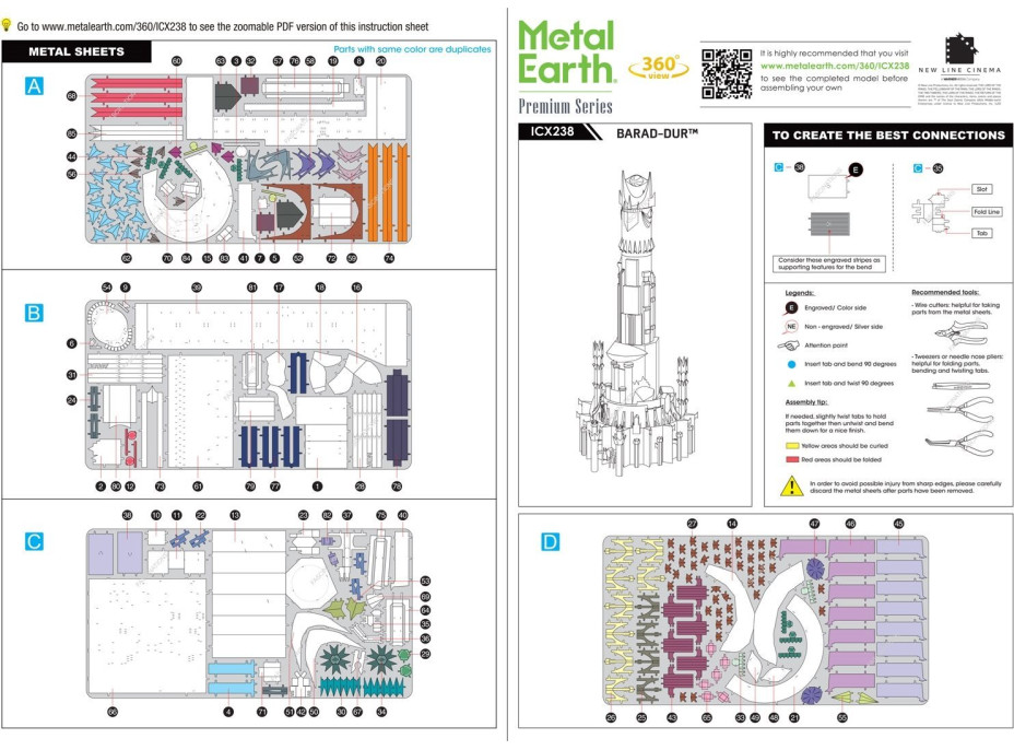 METAL EARTH 3D puzzle Pán prsteňov: Barad-důr (ICONX)