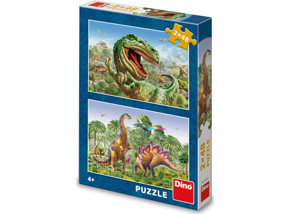 Puzzle Súboj dinosaurov 2x48 dielikov