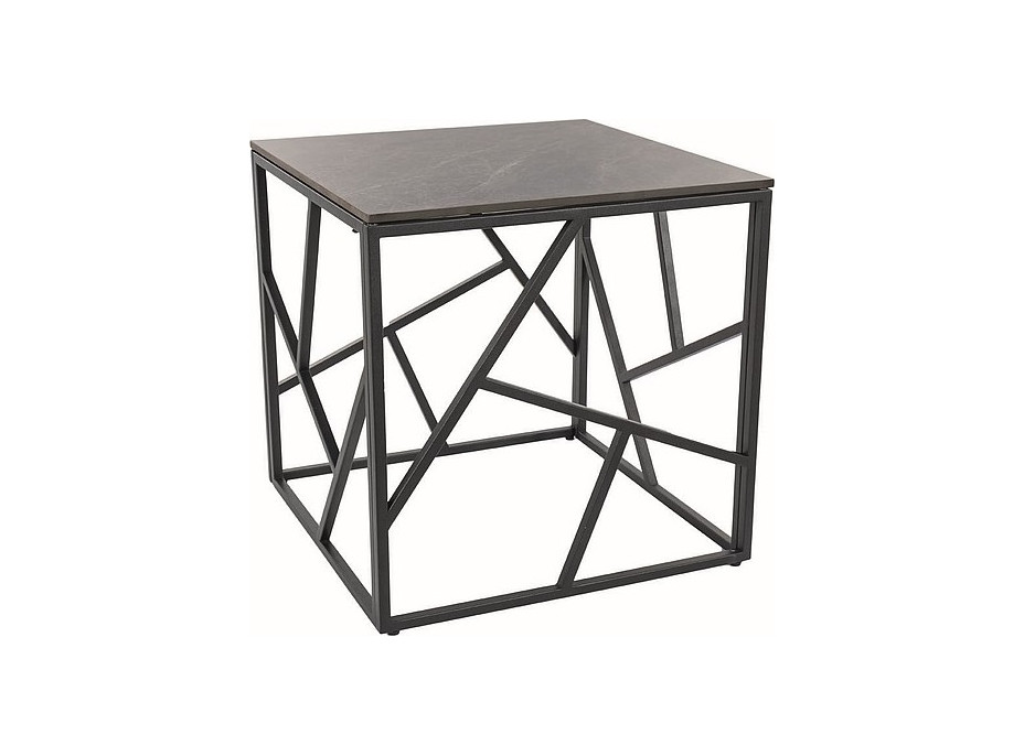 Konferenčný stolík EDGE B 55x55 - šedý mramor/čierny