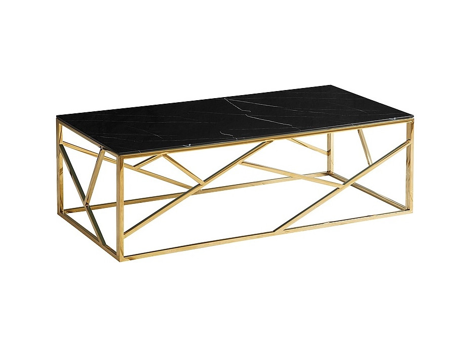 Konferenčný stolík EDGE A 120x60 - čierny mramor/zlatý