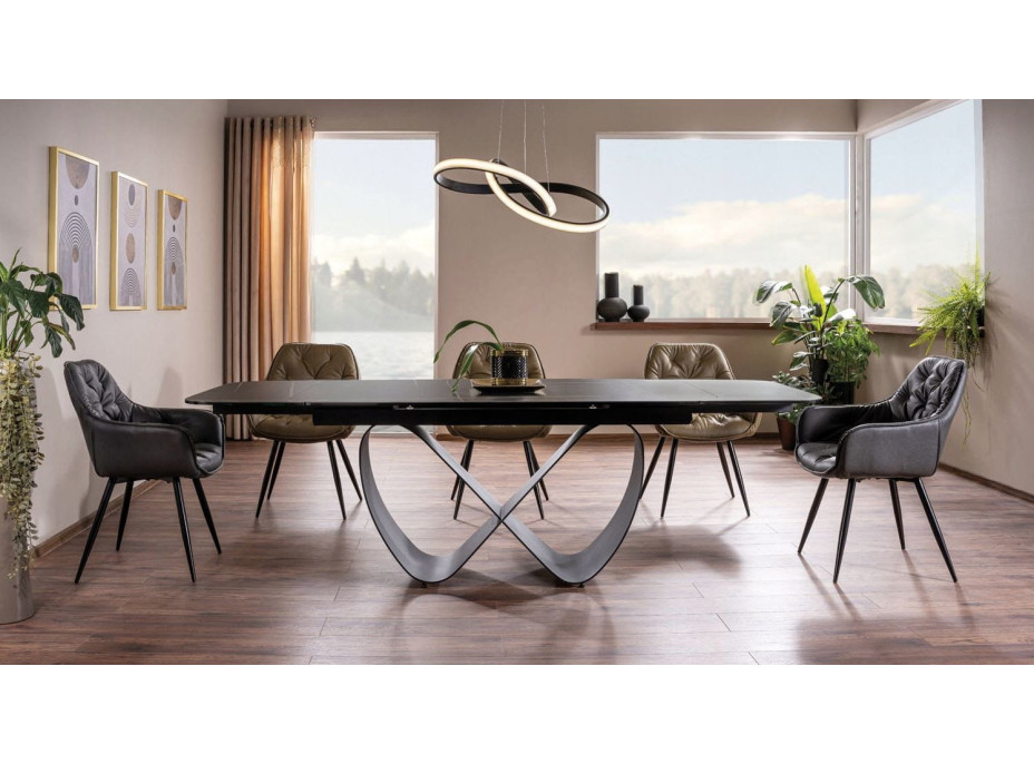 Jedálenské kreslo RISA - šedá ekokoža