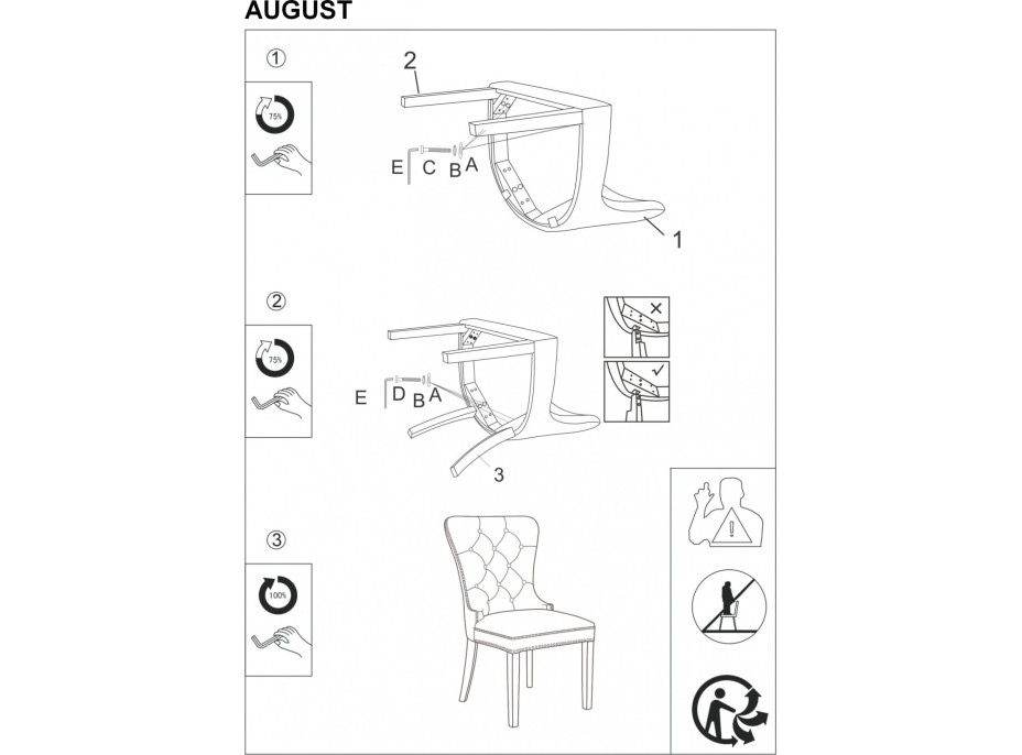 Jedálenská stolička FARIAL - bordó