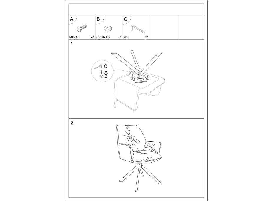 Jedálenské kreslo GERN - šedé