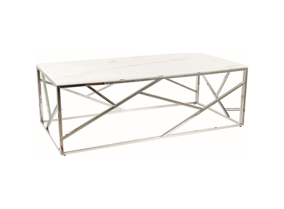 Konferenčný stolík EDGE A 120x60 - biely mramor/chróm