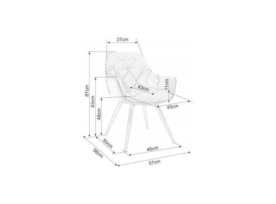 Jedálenské kreslo RISA - šedá ekokoža