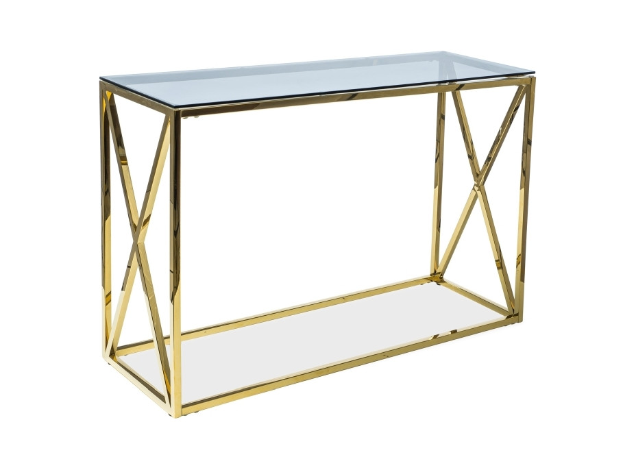 Konzolový stolík ELOY 120x40 - dymové sklo/zlatý