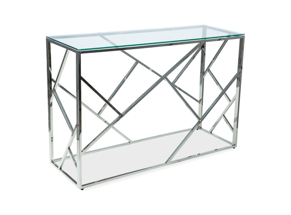 Konzolový stolík EDGE 120x40 - sklo/strieborný