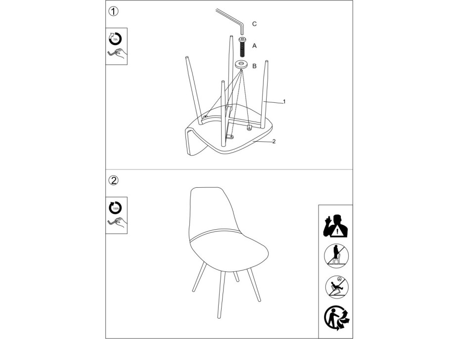 Jedálenská stolička FLAP - šedá