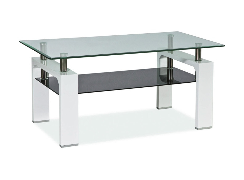 Konferenčný stolík LENNOX 110x60x55 - sklo/biely