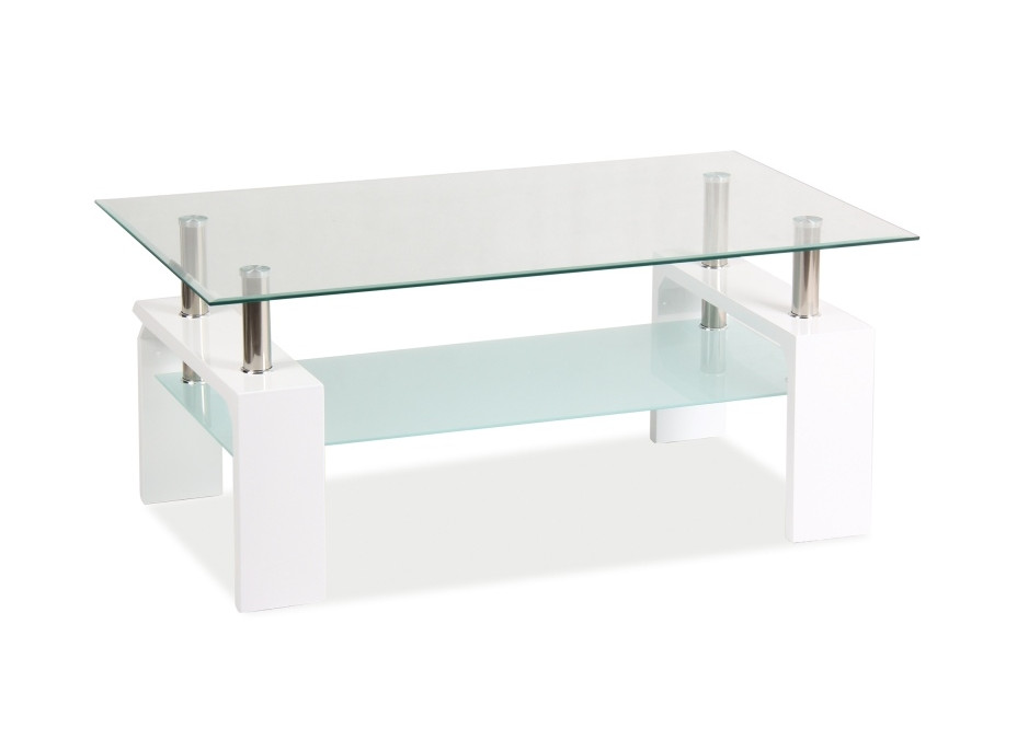 Konferenčný stolík LENNOX 100x60x45 - sklo/biely