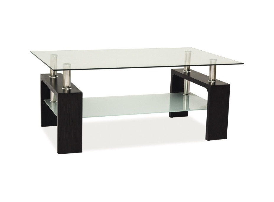 Konferenčný stolík LENNOX 100x60x45 - sklo/dub wenge