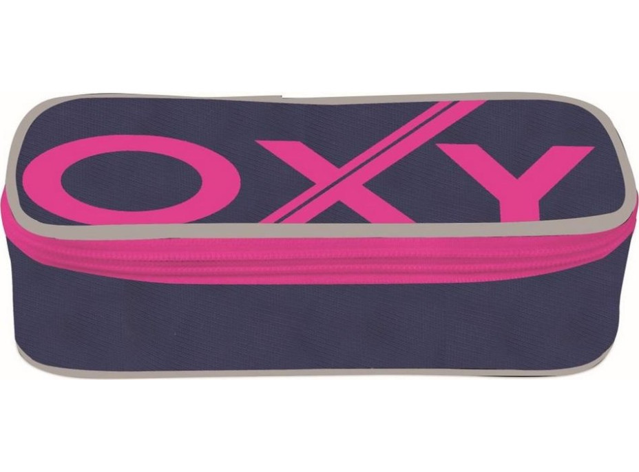 OXYBAG Školský peračník etue komfort jednoposchodový Blue Line Pink