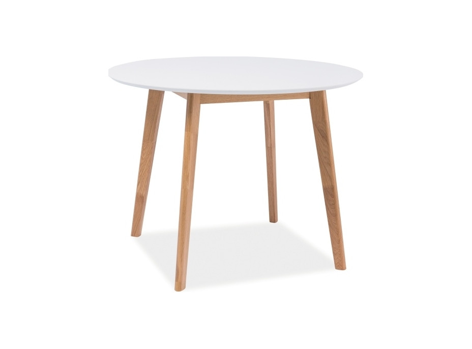 Jedálenský okrúhly stôl MEPHISTO 100 - biela/dub