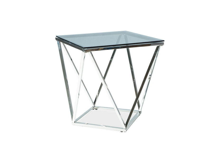 Konferenčný stolík STELLARO II 50x50 - dymové sklo/strieborný