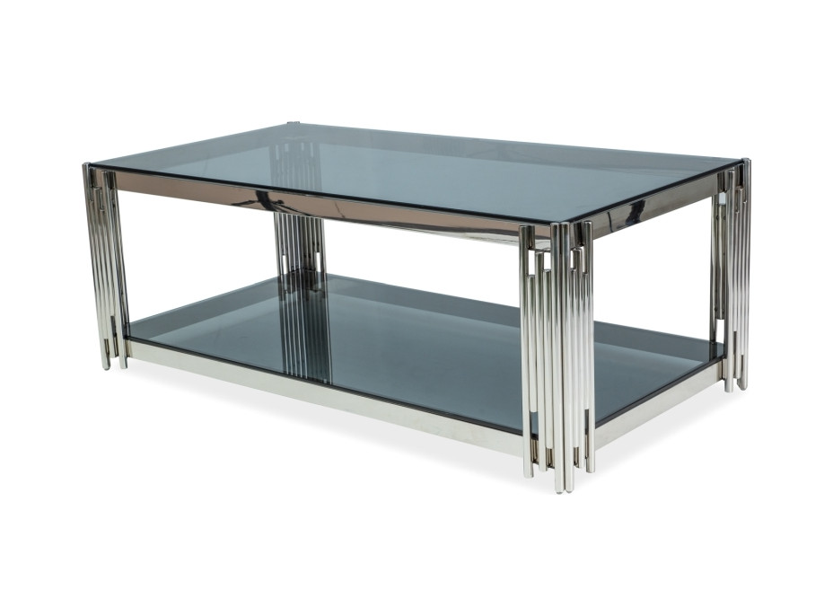 Konferenčný stolík FAROE 120x60 - dymové sklo/chróm