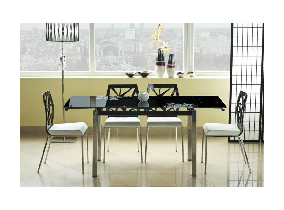 Jedálenský stôl GIULIETTA 110x74 - čierny/chróm