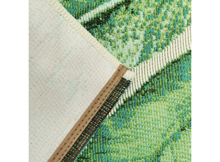 Kusový koberec JUNGLE ibištek - šedý / zelený