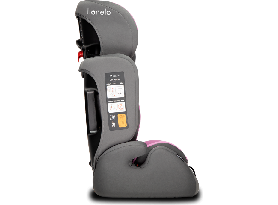 LIONELO Autosedačka LEVI Simple 9-36 kg Candy Pink