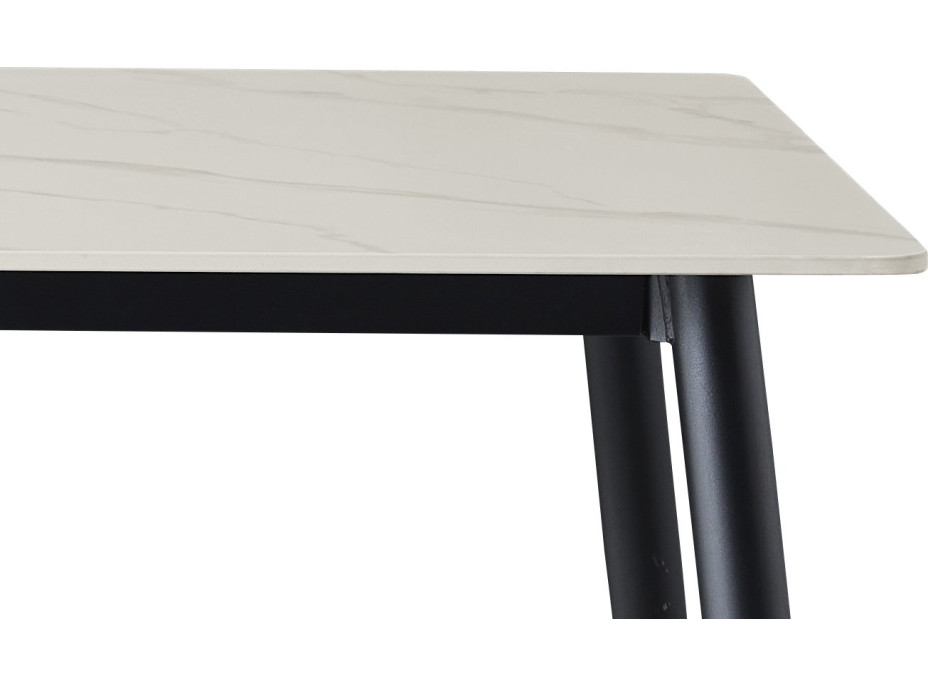 Jedálenský stôl REAGAN 130x70 - biely mramor/čierny
