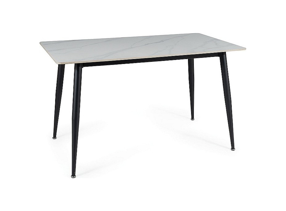 Jedálenský stôl REAGAN 130x70 - biely mramor/čierny