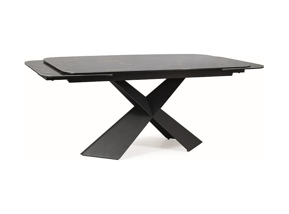 Rozkladací jedálenský stôl AURELIA II 160x90 - keramika Versace Black/čierny mat