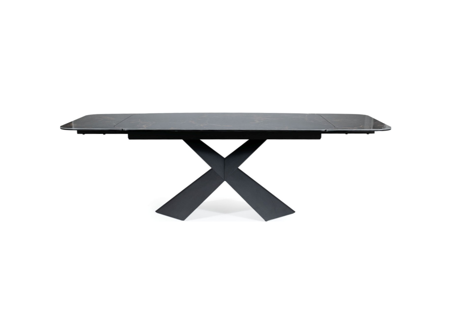 Rozkladací jedálenský stôl AURELIA II 160x90 - keramika Versace Black/čierny mat