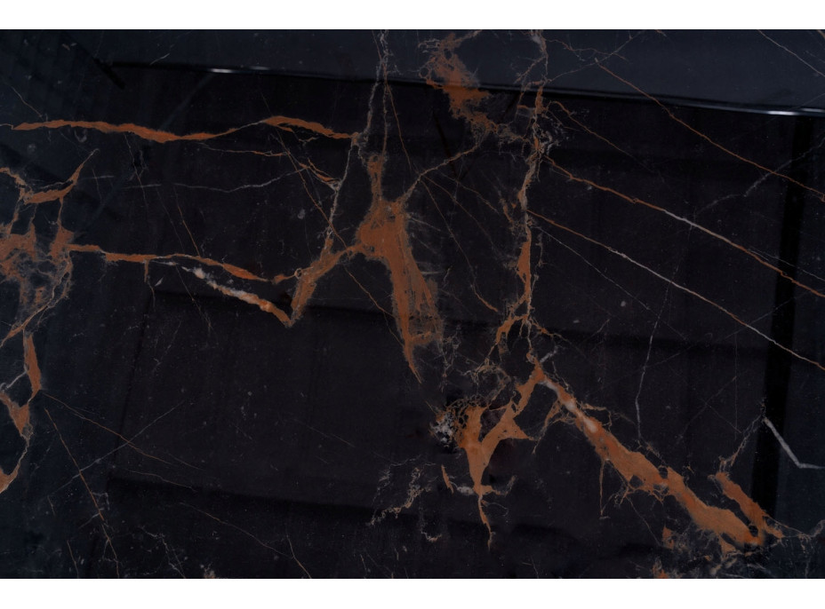 Rozkladací jedálenský stôl AURELIA II 160x90 - keramika Versace Black/čierny mat
