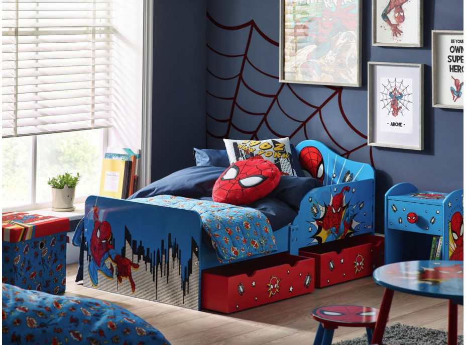 Detská posteľ so šuplíkmi Spiderman - 140x70 cm
