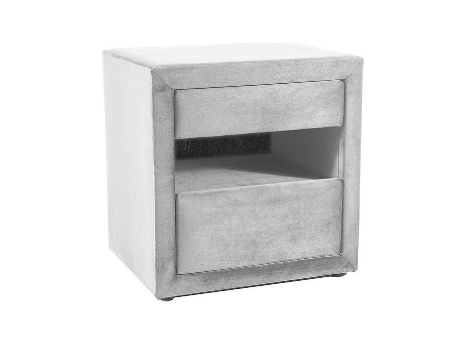 Nočný stolík EVERLY III 52x41 - čalúnený - svetlo šedý
