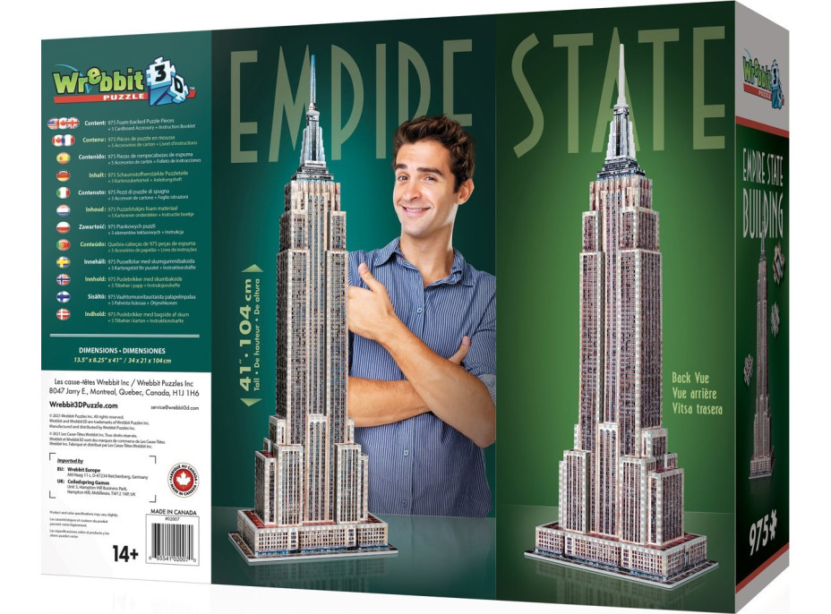 WREBBIT 3D puzzle Empire State Building 975 dielikov