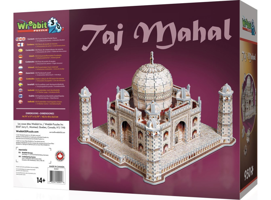 WREBBIT 3D puzzle Taj Mahal 950 dielikov