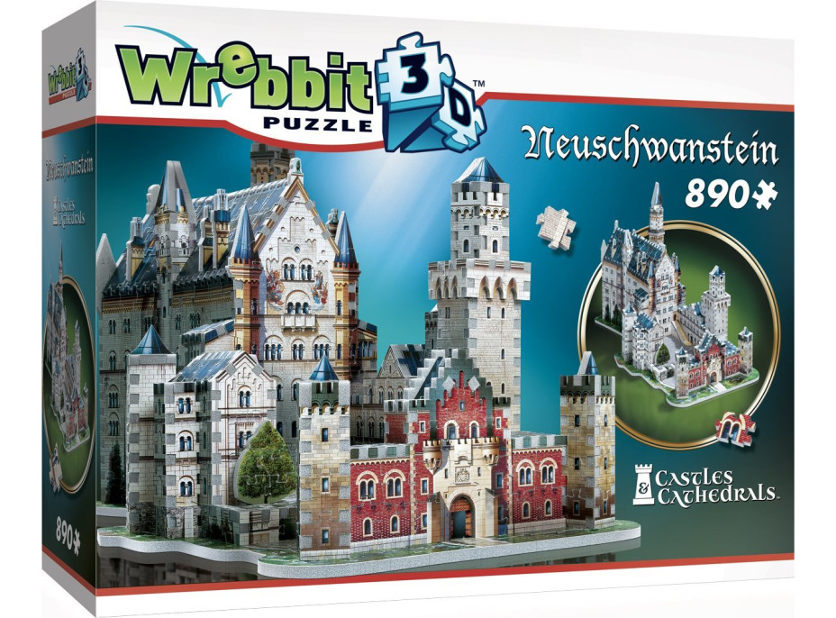 WREBBIT 3D puzzle Zámok Neuschwanstein 890 dielikov