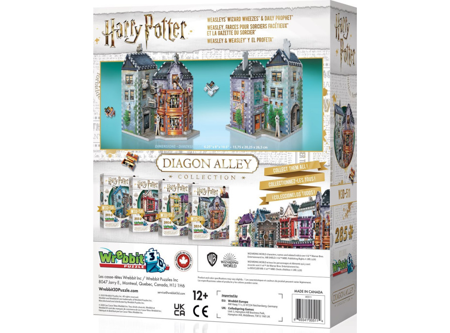 WREBBIT 3D puzzle Harry Potter: Kratochvílne a kúzelnícke pikle a Denný veštec 285 dielikov