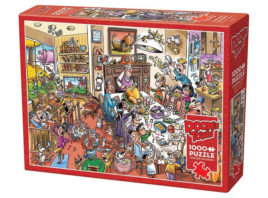 COBBLE HILL Puzzle DoodleTown: Šťastné vďakyvzdania 1000 dielikov
