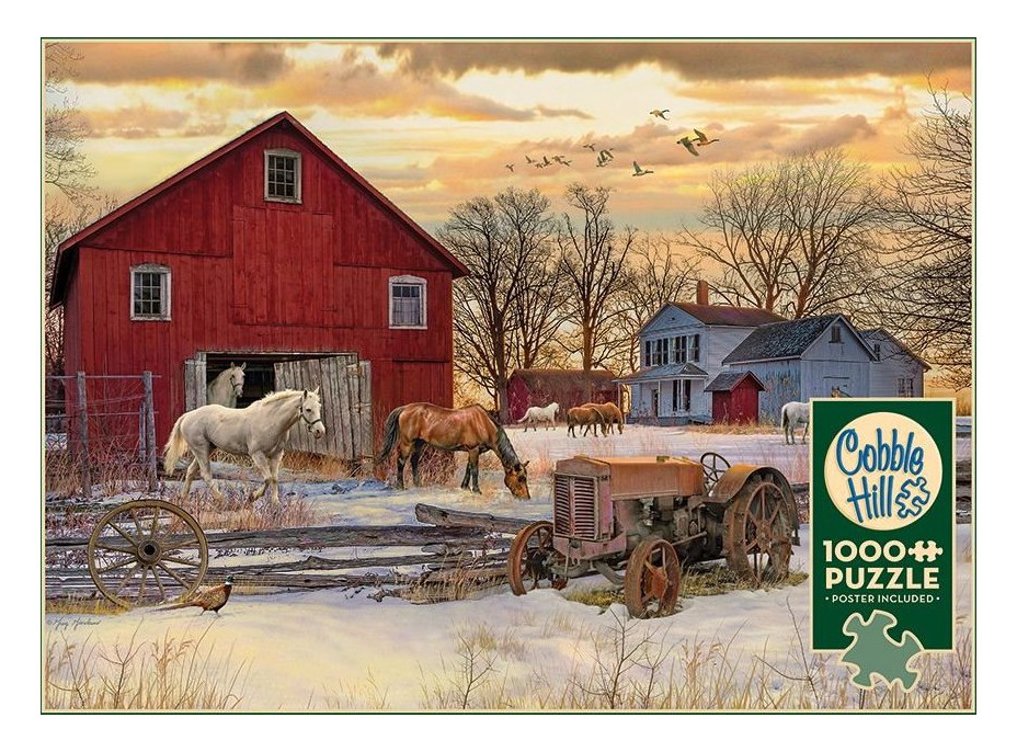 COBBLE HILL Puzzle Zima na farme 1000 dielikov