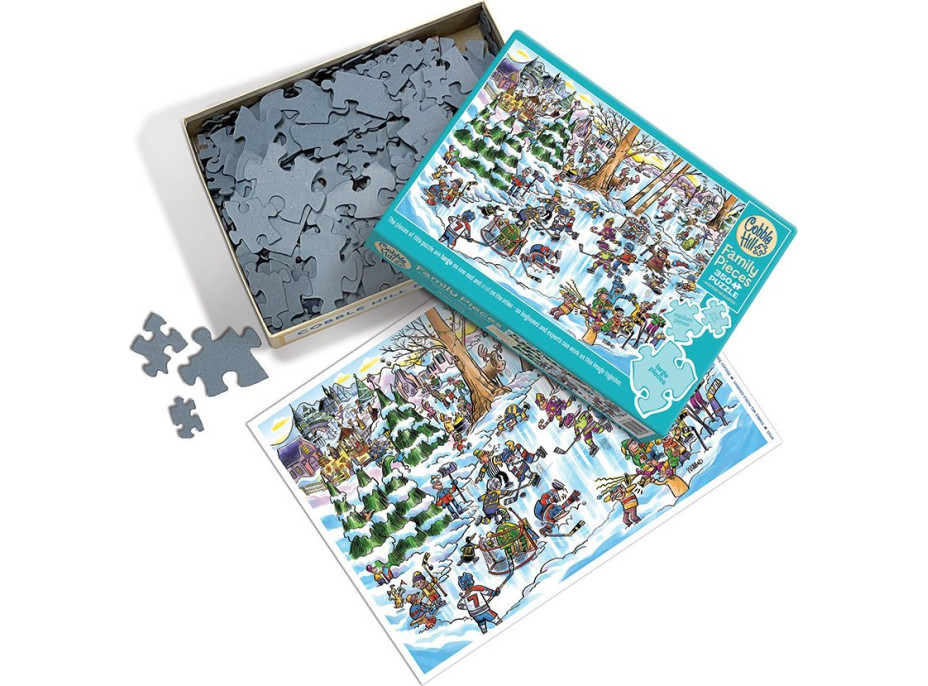 COBBLE HILL Rodinné puzzle Mestečko hokeja 350 dielikov