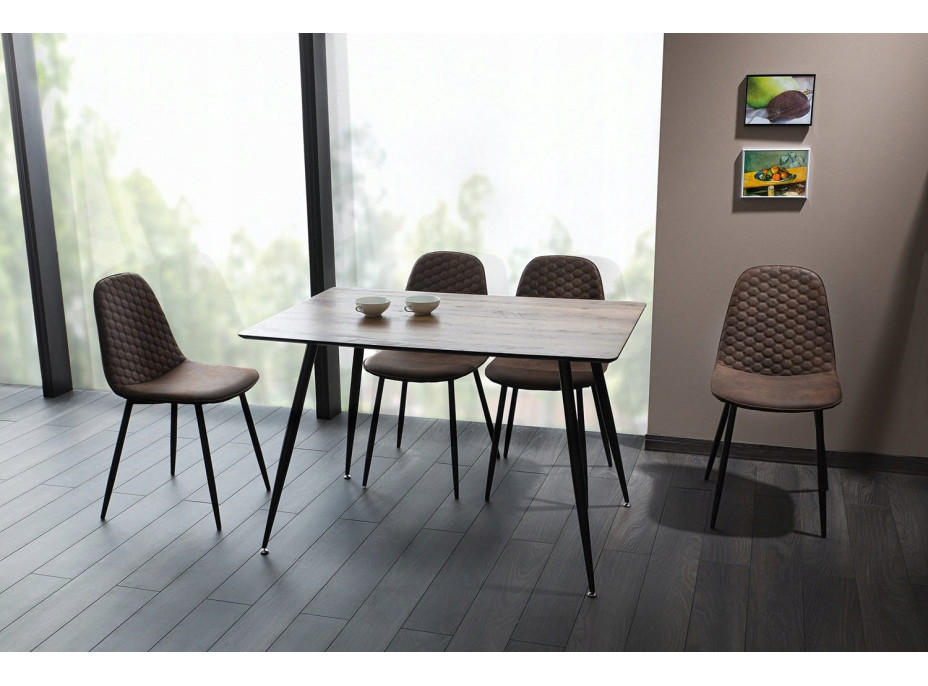 Jedálenský stôl RONNE 120x80 - orech/čierny