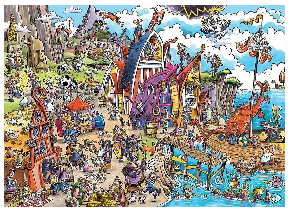 COBBLE HILL Puzzle DoodleTown: Dedina Vikingov 1000 dielikov