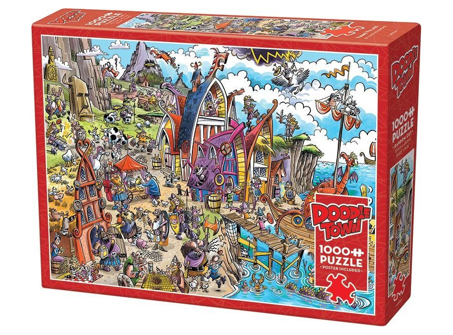 COBBLE HILL Puzzle DoodleTown: Dedina Vikingov 1000 dielikov