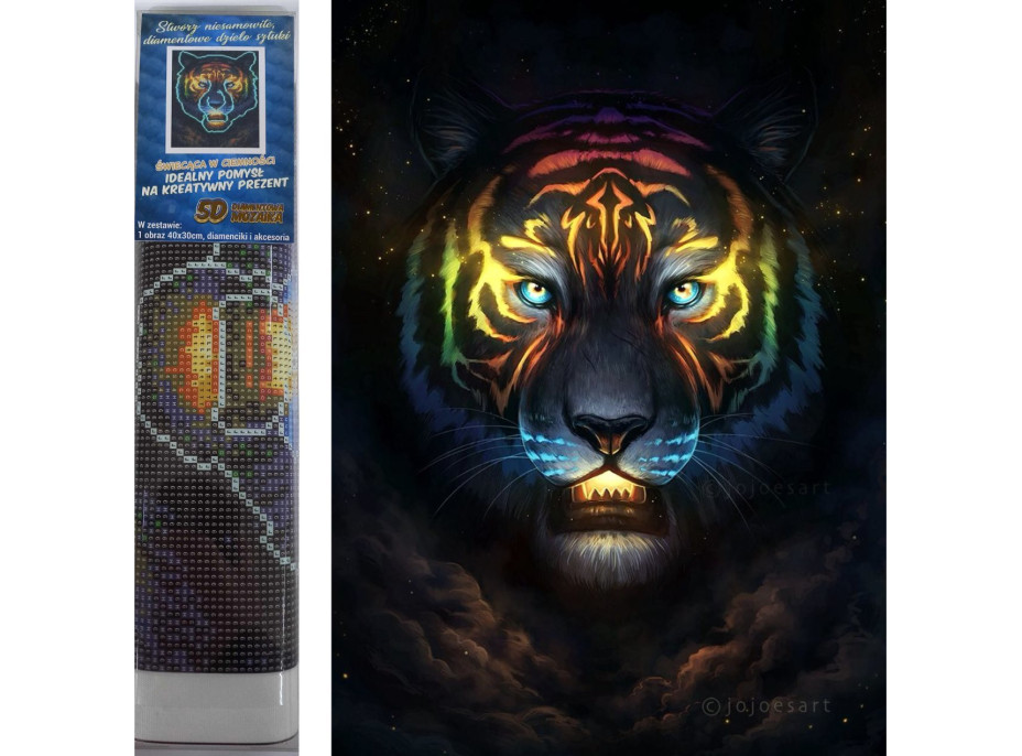 Norimpex Svietiace diamantové maľovanie Tiger 30x40cm