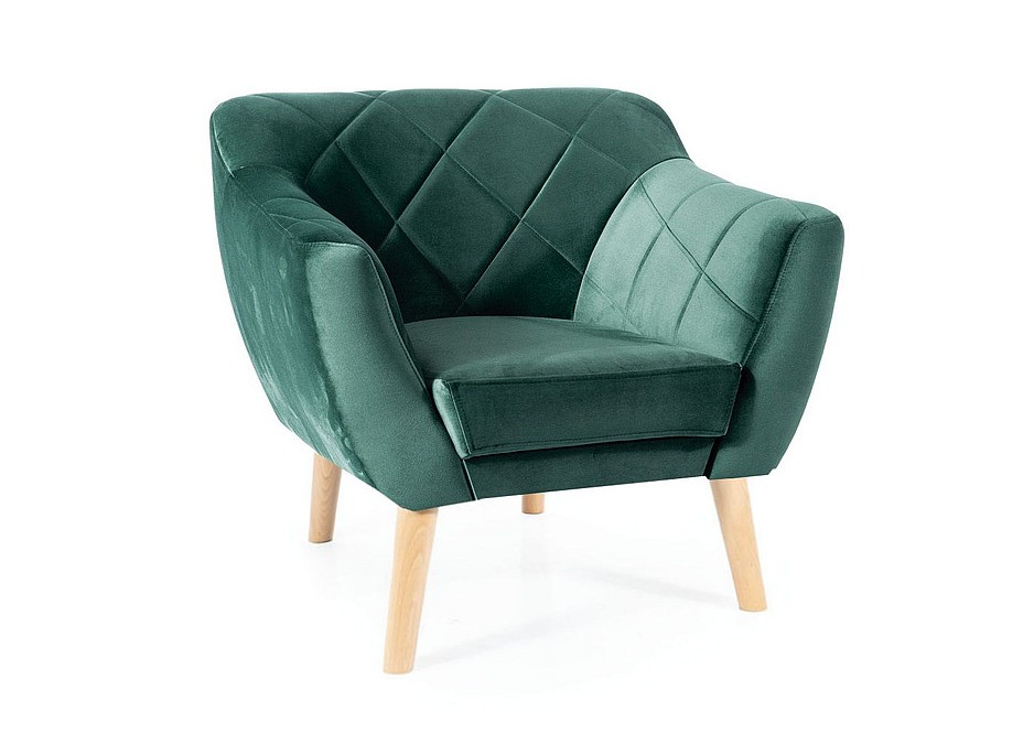 Kreslo KAIRO - čalúnené - zelené/buk
