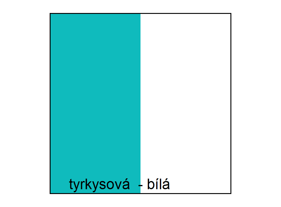 Farebné prevedenie - tyrkysová / biela