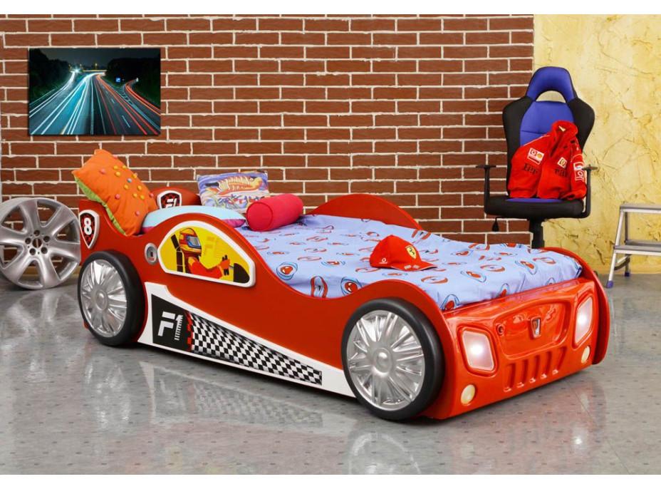 Detská autopostel MONZA 190x90 cm - červená