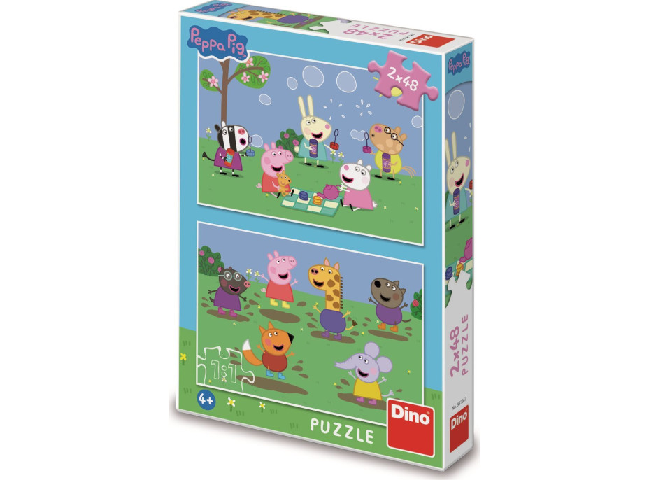 DINO Puzzle Prasiatko Peppa a kamaráti 2x48 dielikov