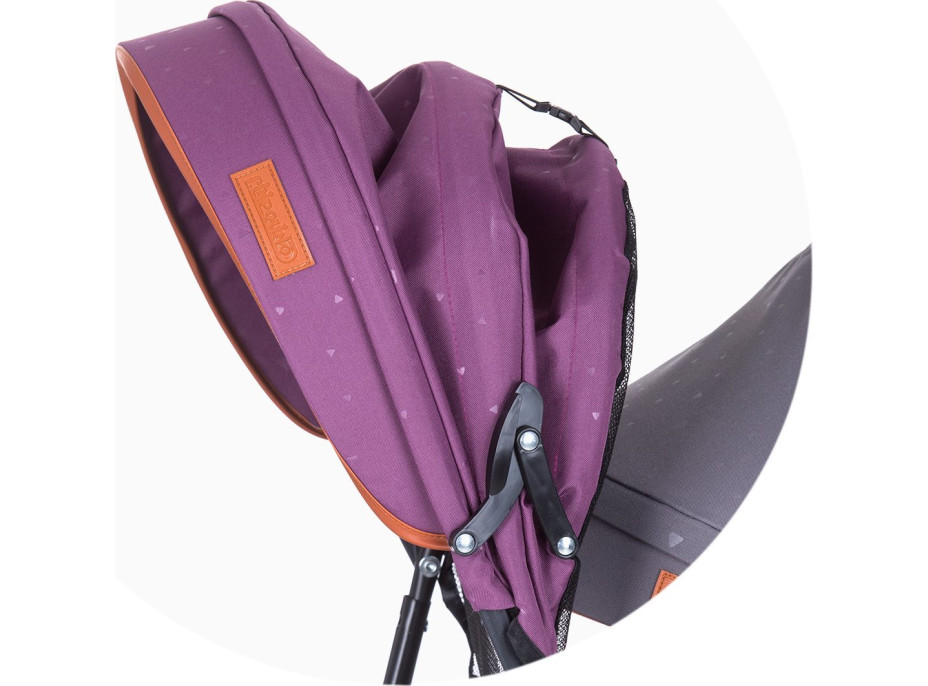 CHIPOLINO Trojkolka pre dvojčatá 2Play Liliac,Platinum