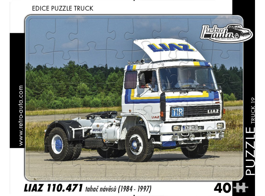 RETRO-AUTA Puzzle TRUCK č.19 Liaz 110.471 ťahač návesov (1984-1997) 40 dielikov