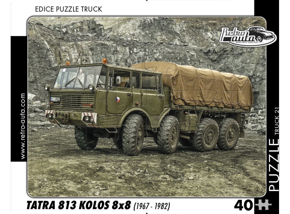 RETRO-AUTA Puzzle TRUCK č.21 Tatra 813 Kolos 8x8 (1967-1982) 40 dielikov