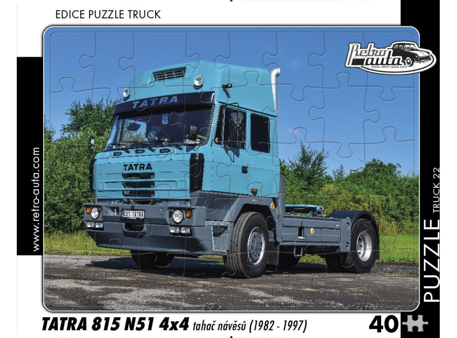 RETRO-AUTA Puzzle TRUCK č.22 Tatra 815 N51 4x4 ťahač návesov (1982-1997) 40 dielikov