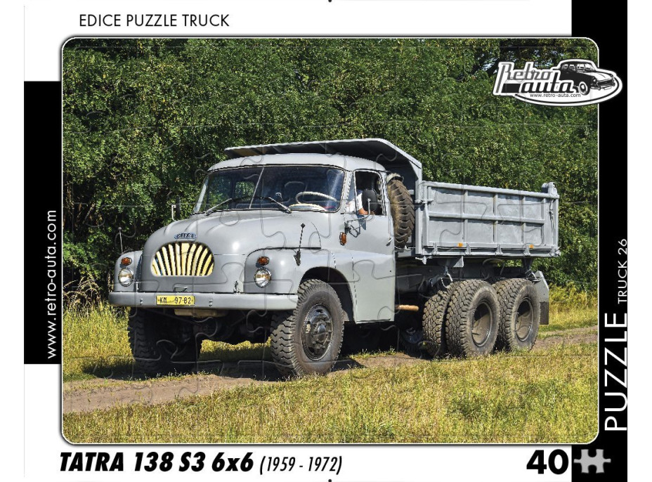 RETRO-AUTA Puzzle TRUCK č.26 Tatra 138 S3 6x6 (1959-1972) 40 dielikov