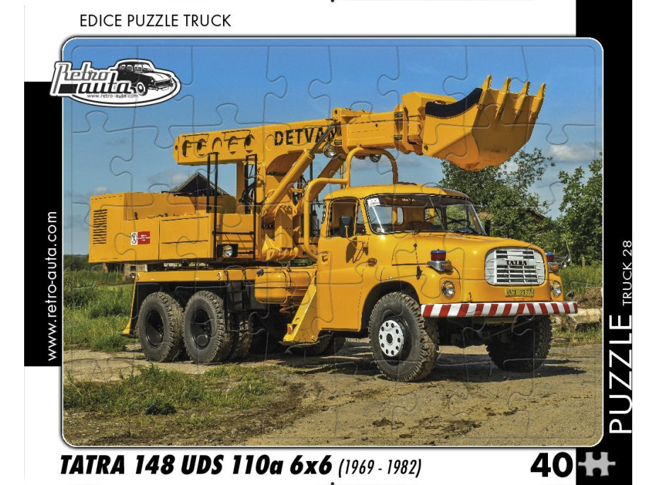 RETRO-AUTA Puzzle TRUCK č.28 Tatra 148 UDS 110a 6x6 (1969-1982) 40 dielikov